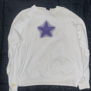 White Sweater with Purple Star